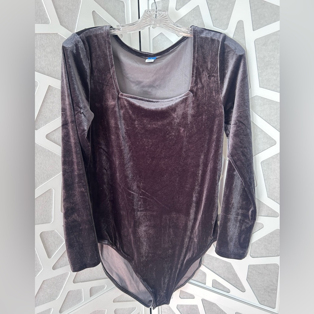 Old Navy Velvet Bodysuit - black